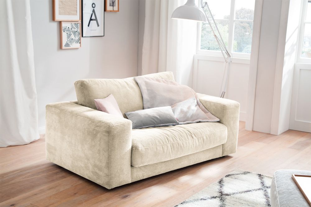 B-Ware KAWOLA Doppelsessel MADELINE Loveseat Cord cremeweiß