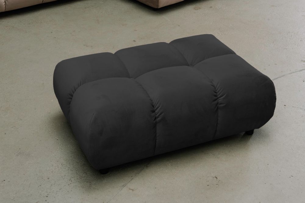 KAWOLA Polsterhocker VIVIEN Hockerbank Velvet schwarz