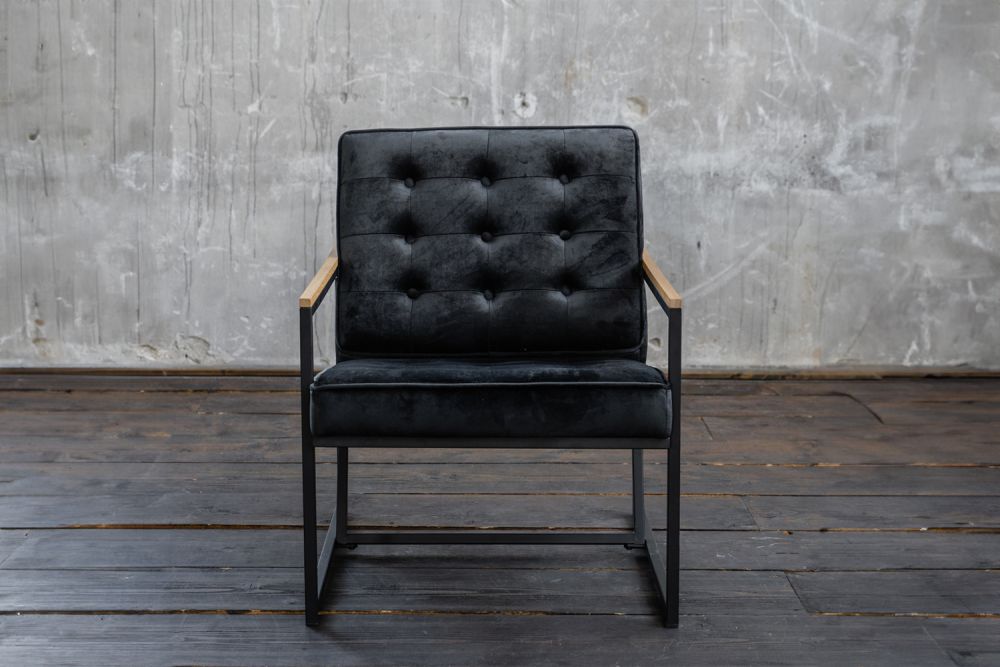 B-Ware KAWOLA Sessel ARLY Polstersessel Bezug Velvet schwarz