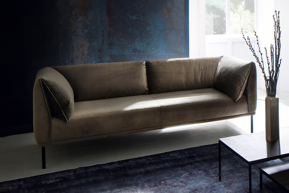 KAWOLA Sofa CARRY 3-Sitzer Stoffsofa Stoff oliv-grün 226x76x89cm B/H/T