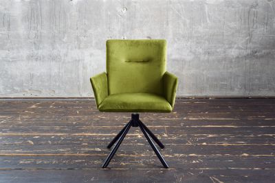 KAWOLA Esszimmerstuhl KYRA Drehstuhl Velvet grün KAWOLA Esszimmerstuhl KYRA Drehstuhl Velvet grün