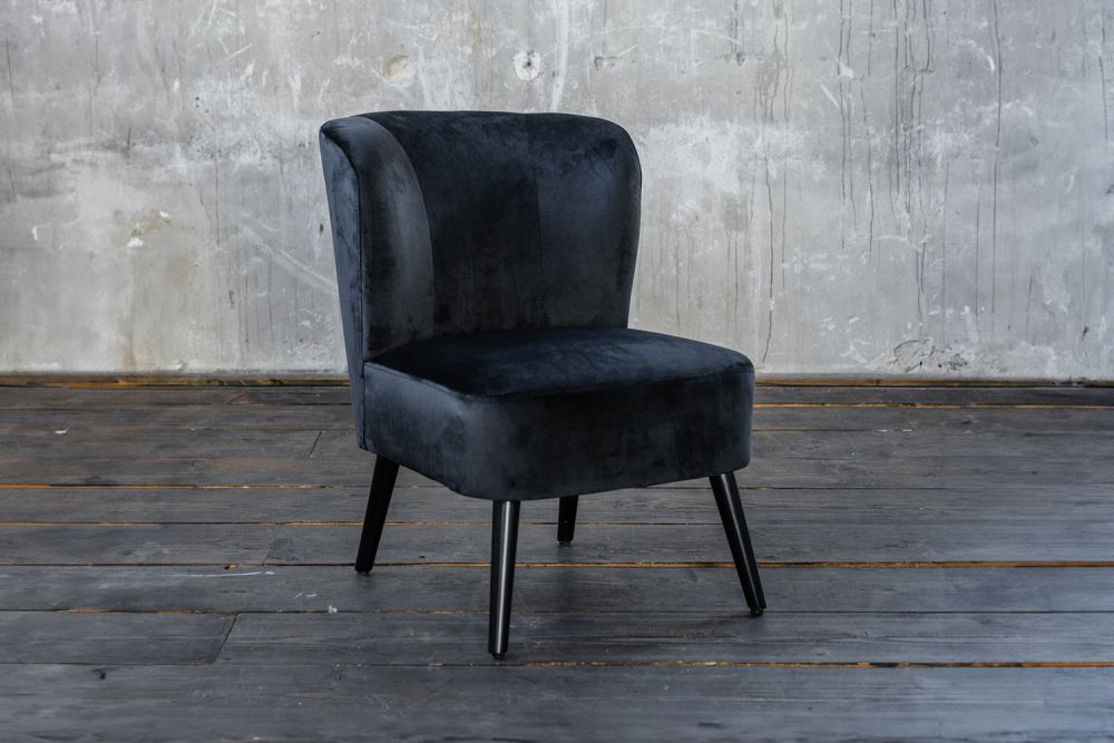 B-Ware KAWOLA Sessel MINGO Velvet schwarz