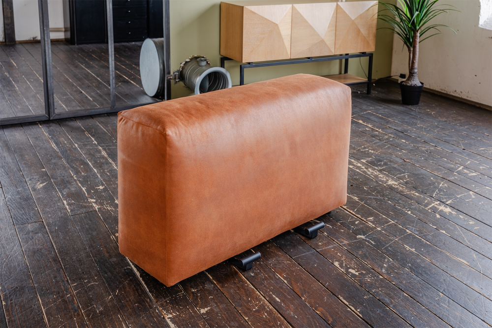 KAWOLA Armlehne / Rückenlehne MIA Lederfaserstoff cognac