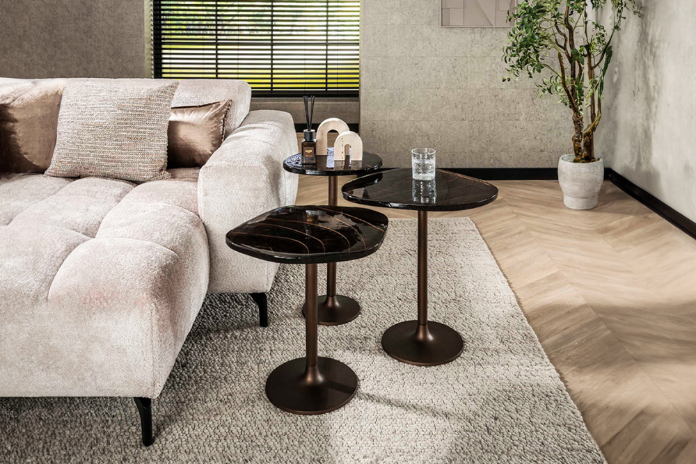 KAWOLA Beistelltisch DARI XL Glas kupfer