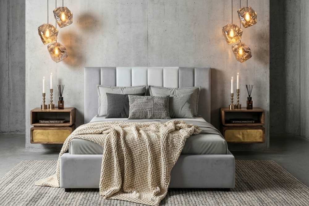 KAWOLA Bett CATTURA Polsterbett Velvet grau