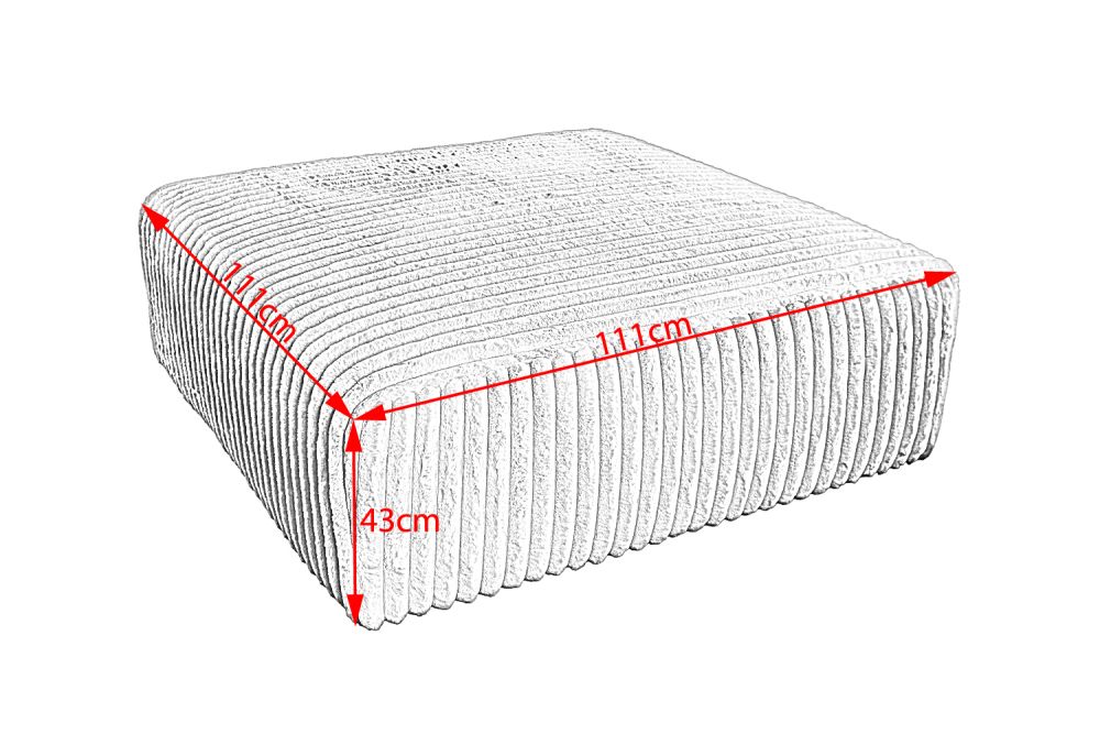 KAWOLA Hocker WIOLO SOFT Sitzelement für Modulsofa Weicher Breitcord taupe