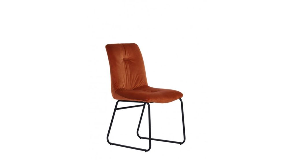 KAWOLA Set 2x Stuhl ZITA Esszimmerstuhl Velvet orange
