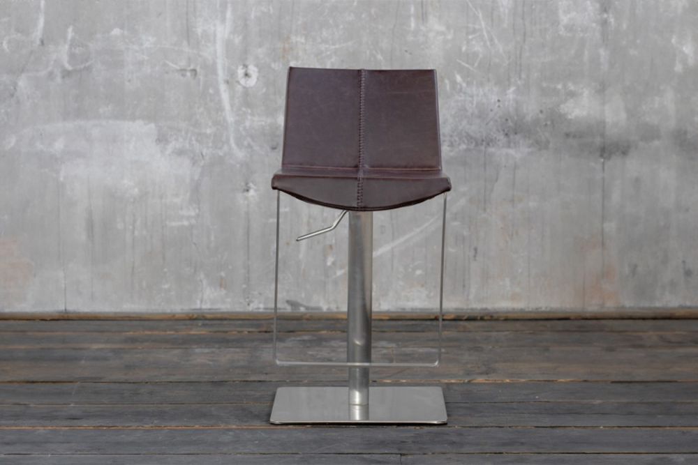 B-Ware KAWOLA Barhocker FES Barstuhl höhenverstellbar Kunstleder dunkelbraun