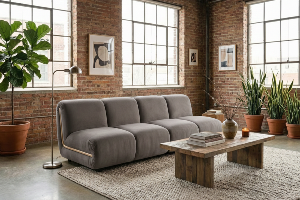 KAWOLA Modulsofa LAYLA 2-Sitzer 2 Module Velvet taupe
