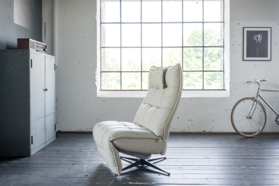 KAWOLA Sessel MIKO Relaxsessel drehbar Leder grau KAWOLA Sessel MIKO Relaxsessel drehbar Leder grau