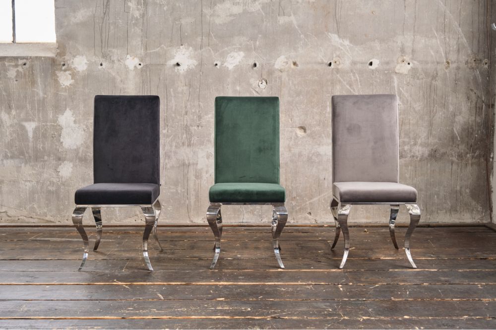 KAWOLA Stuhl LEIA Esszimmerstuhl Barock Velvet grün