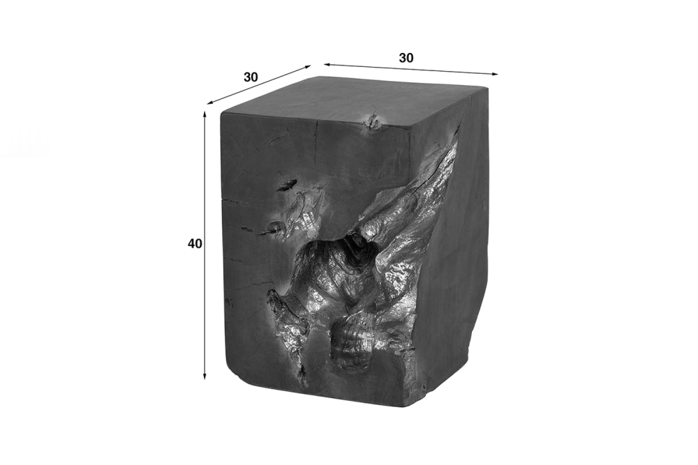 KAWOLA Couchtisch KURA Beistelltisch quadratisch Teakholz massiv dunkelgrau