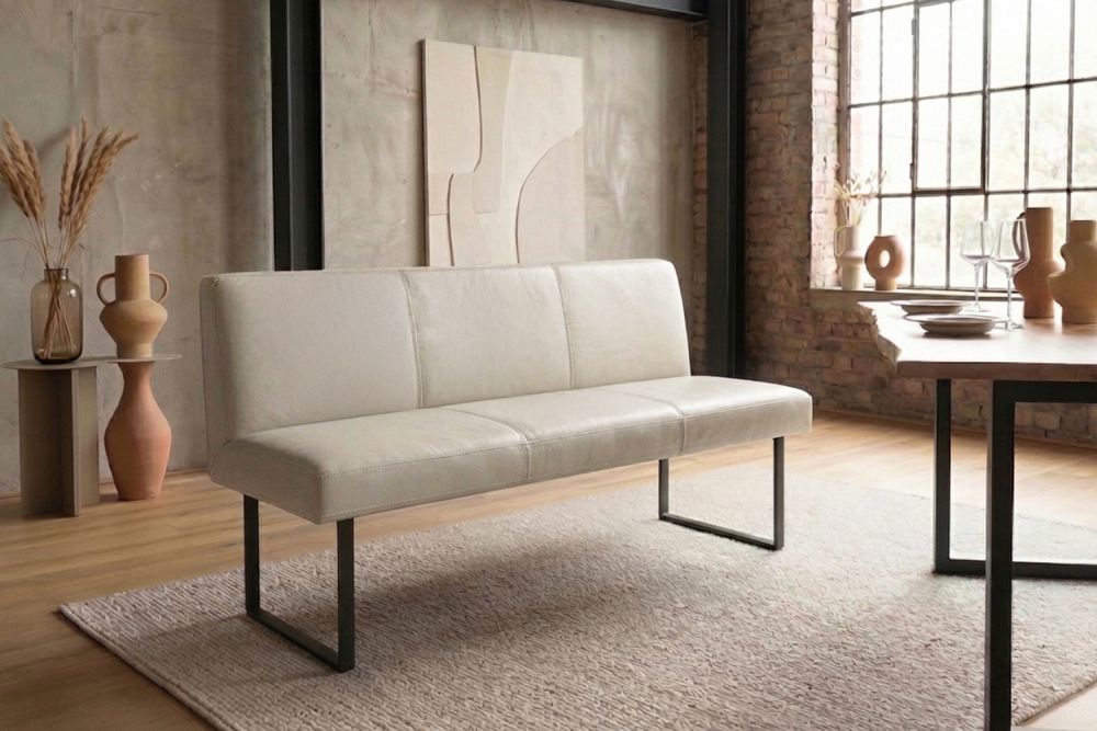 KAWOLA Esszimmerbank ELEEN Leder hellgrau