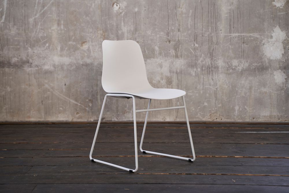 B-Ware KAWOLA Stuhl DENNIS Esszimmerstuhl Kunststoff weiß