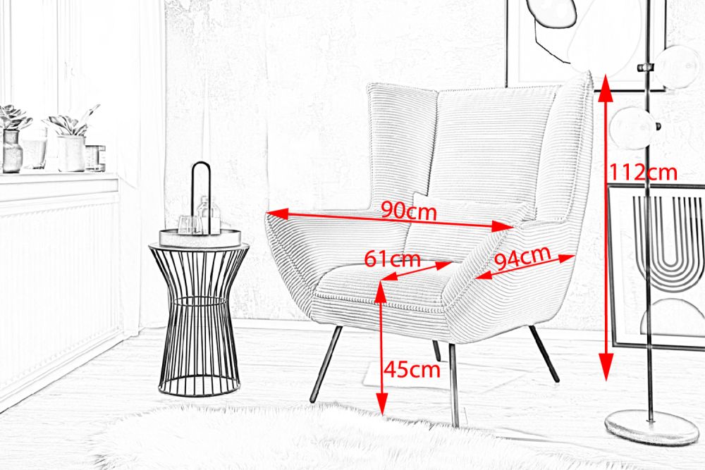 KAWOLA Sessel IVA Relaxsessel Cord taupe