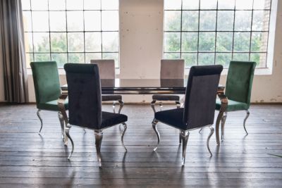 Vorschau: KAWOLA Stuhl LEIA Esszimmerstuhl Barock Velvet grün Vorschau: KAWOLA Stuhl LEIA Esszimmerstuhl Barock Velvet grün