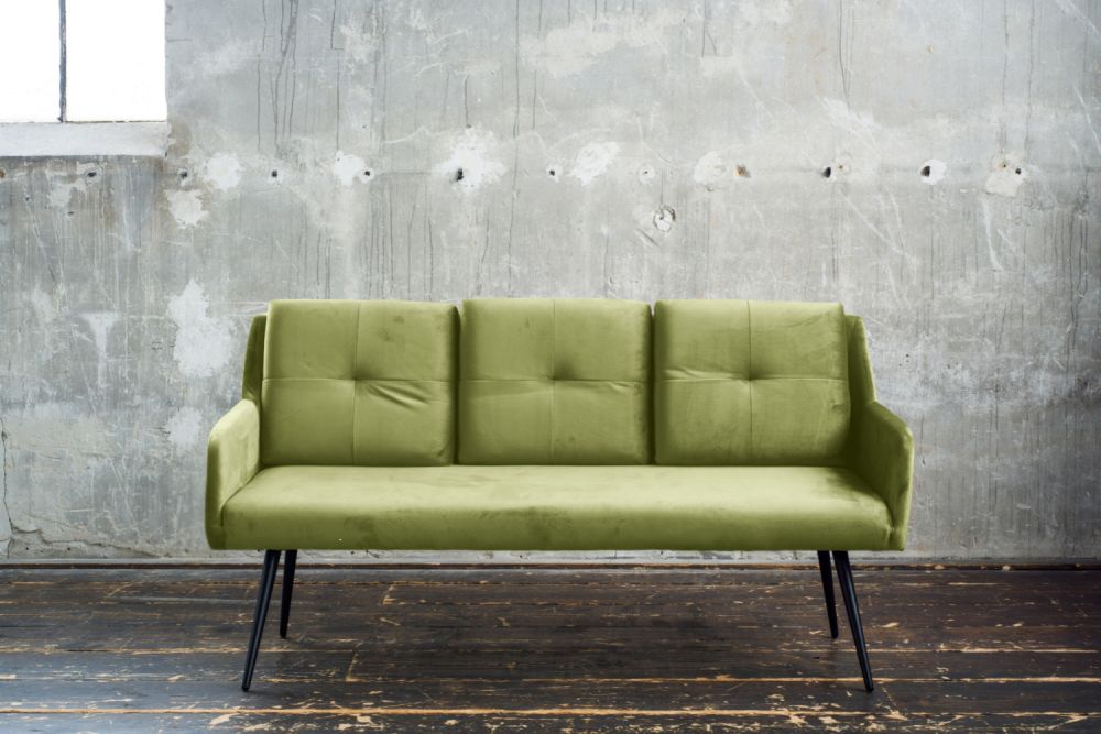 B-Ware KAWOLA Esszimmerbank PIRI Velvet grün