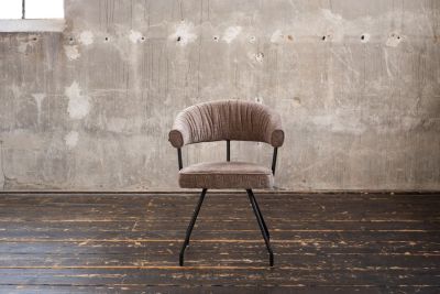 KAWOLA Stuhl RUNA Esszimmerstuhl Stoff hellbraun