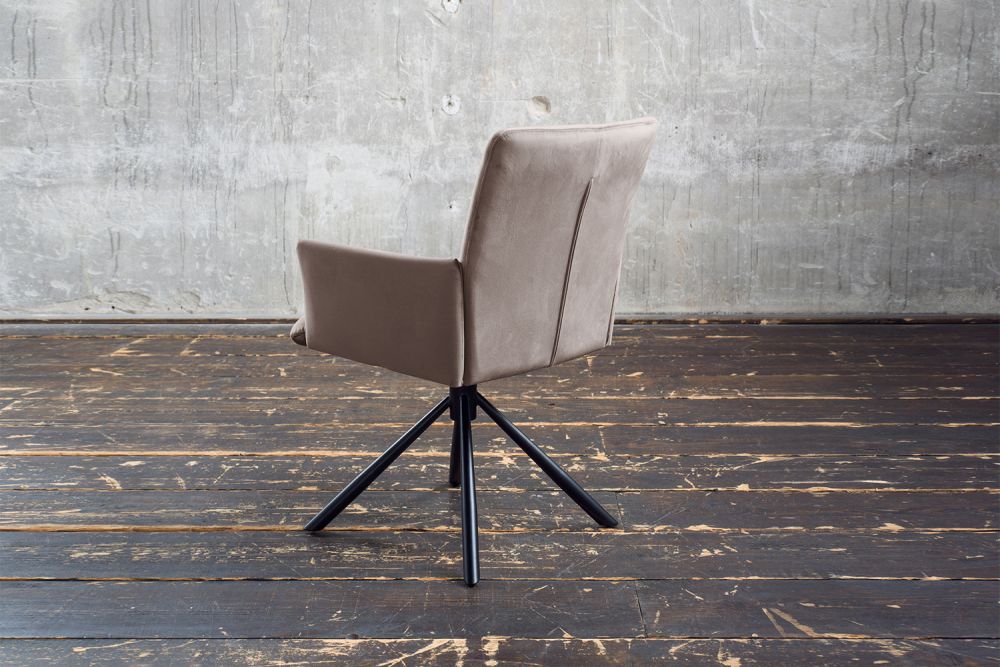KAWOLA Esszimmerstuhl KYRA Drehstuhl Velvet taupe