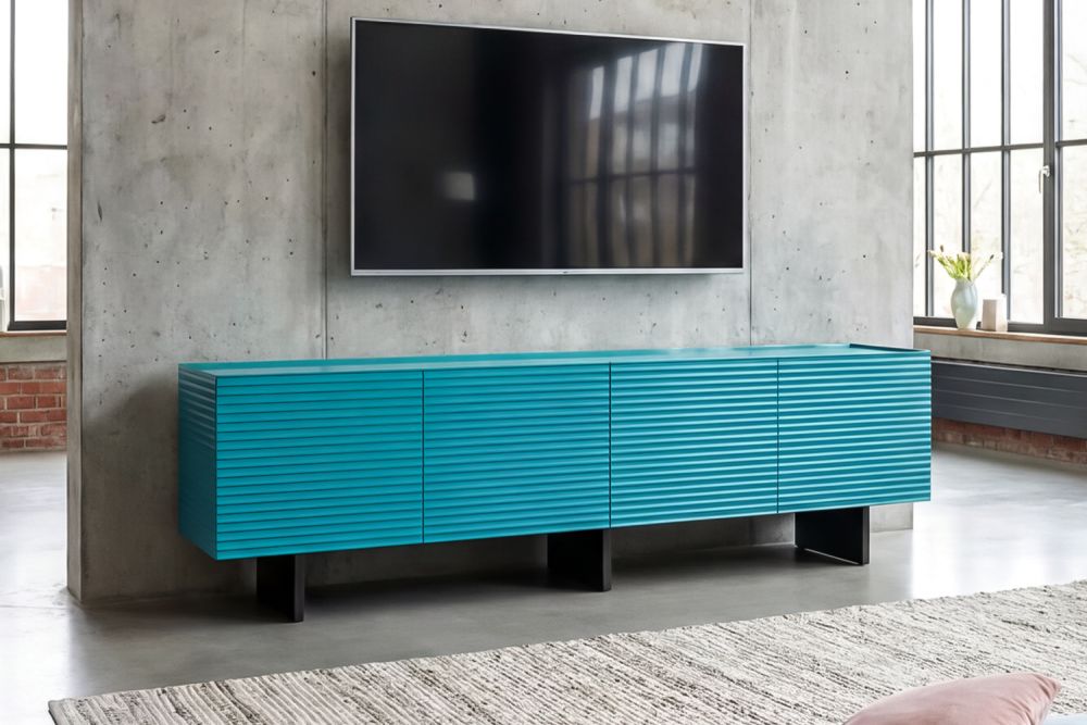 KAWOLA Lowboard LYNN TV-Board 4 Türen lackiert petrol