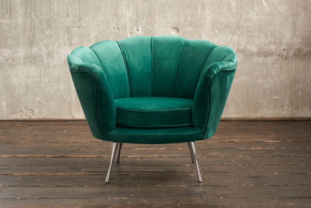 B-Ware KAWOLA Sessel NARLA Polstersessel Velvet grün