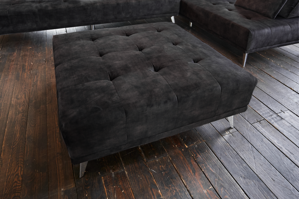 B-Ware KAWOLA Hocker WIOLO velvet anthrazit
