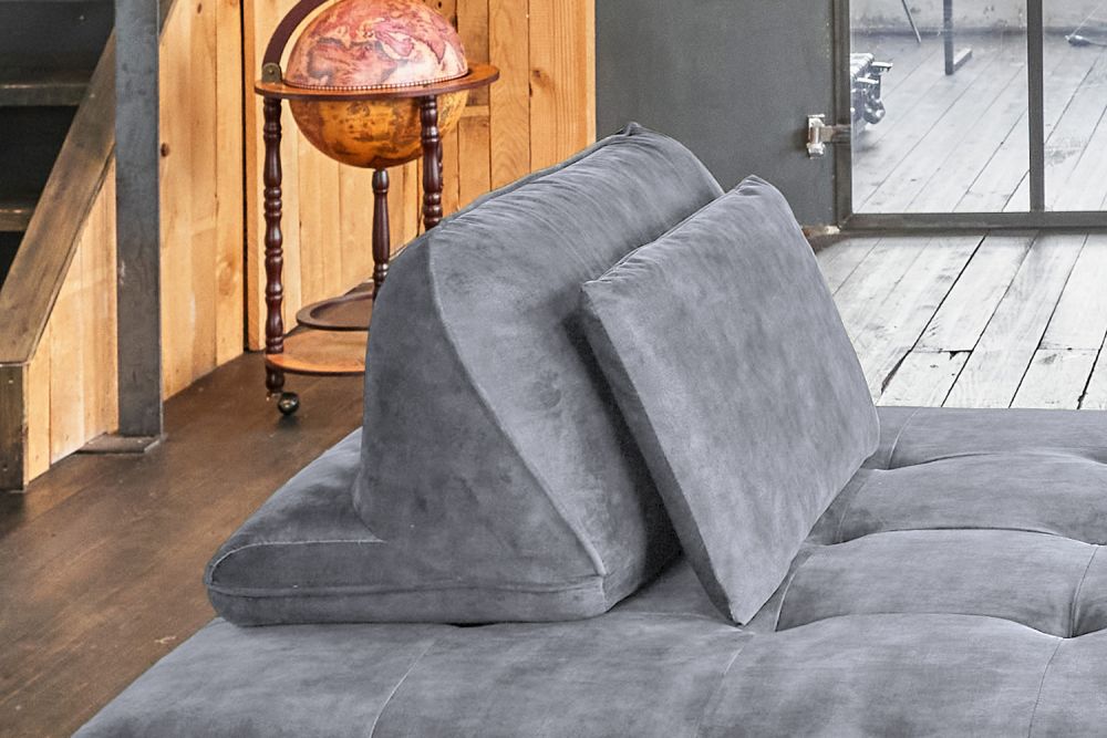 KAWOLA Rückenkissen WIOLO velvet grau