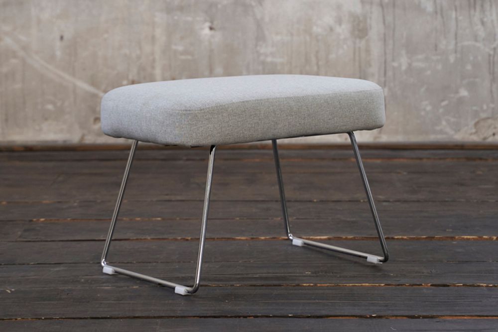 B-Ware KAWOLA Hocker SONNY Stoff grau