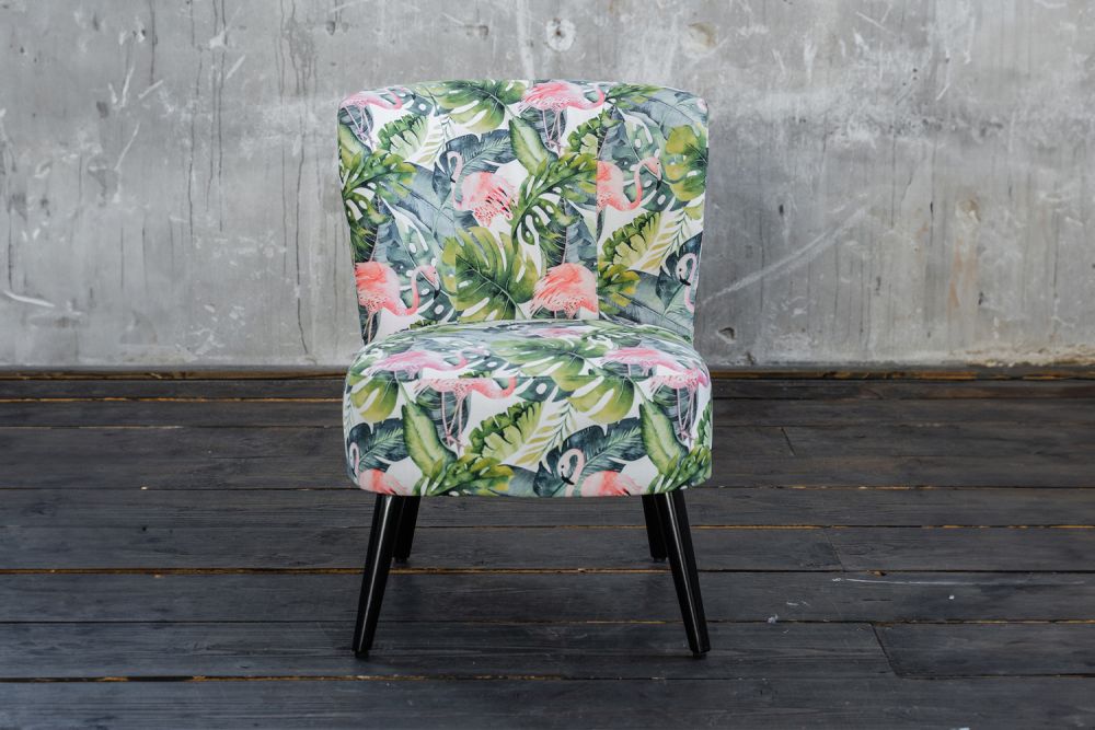 B-Ware KAWOLA Sessel MINGO Velvet Flamingo