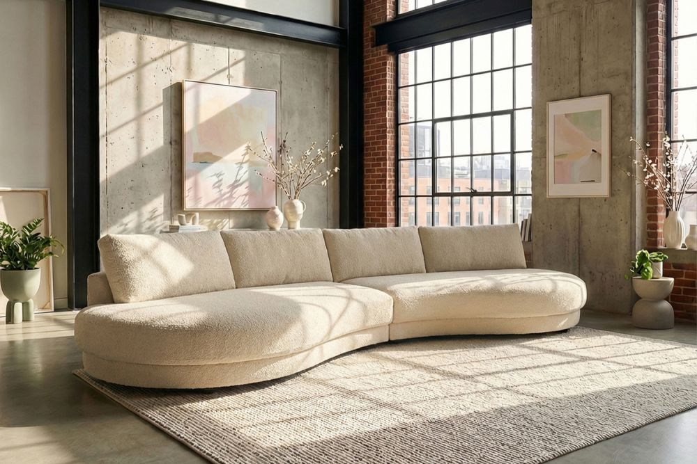 KAWOLA Big Sofa PADANA Stoff beige