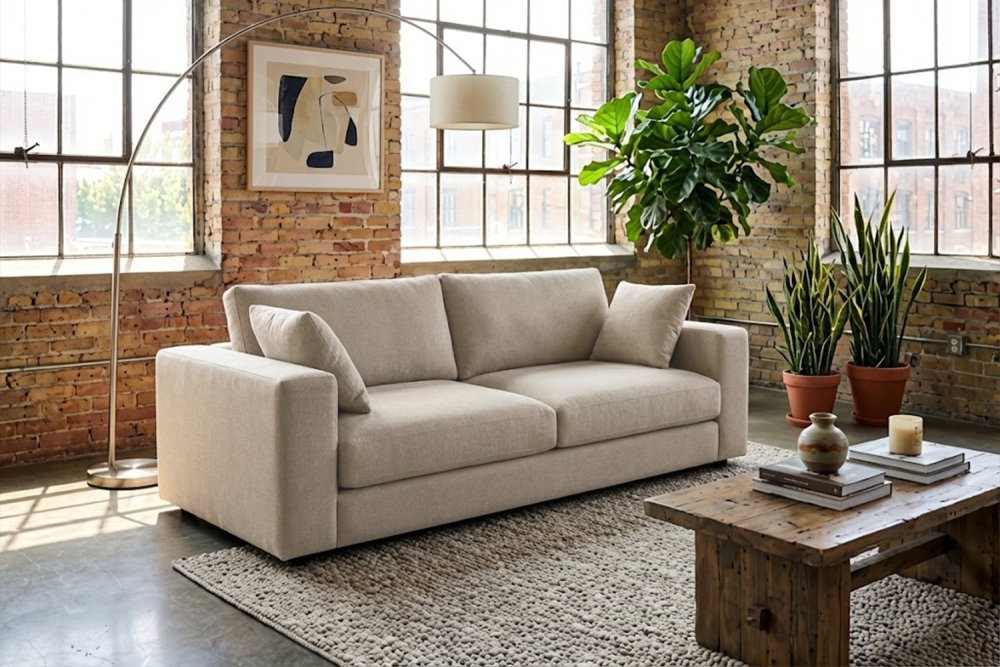 KAWOLA Sofa AMINA 3-Sitzer Stoff cremeweiß