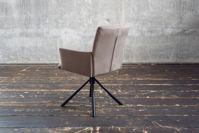 Vorschau: KAWOLA Esszimmerstuhl KYRA Drehstuhl Velvet taupe Vorschau: KAWOLA Esszimmerstuhl KYRA Drehstuhl Velvet taupe