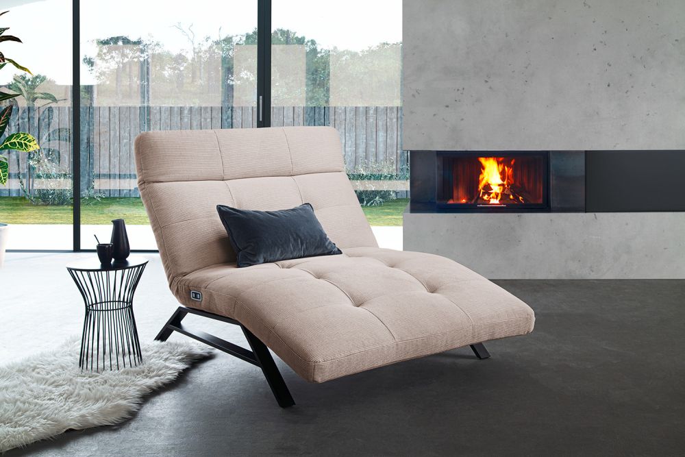 KAWOLA Relaxliege AMERIVA motorisch Maxi Feincord beige