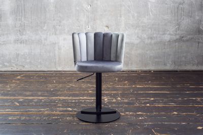 KAWOLA Barhocker JADA Drehstuhl höhenverstellbar Velvet grau
