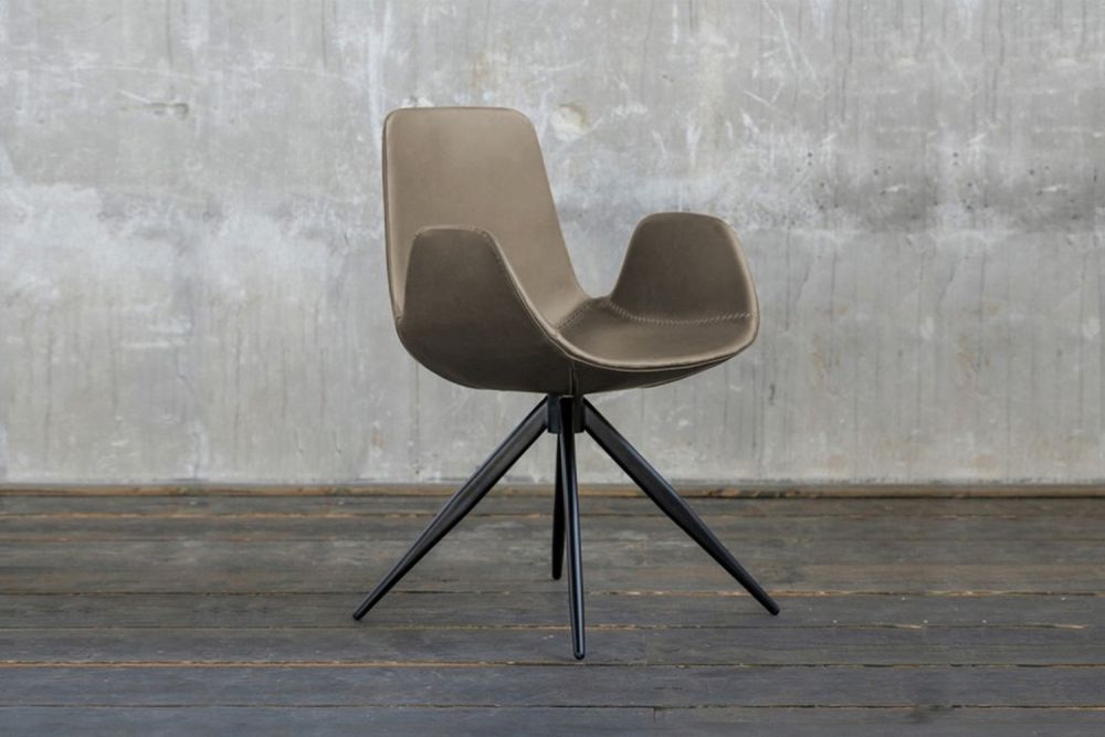 B-Ware KAWOLA Stuhl QUEN Drehstuhl Kunstleder grau