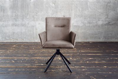 Vorschau: KAWOLA Esszimmerstuhl KYRA Drehstuhl Velvet taupe Vorschau: KAWOLA Esszimmerstuhl KYRA Drehstuhl Velvet taupe