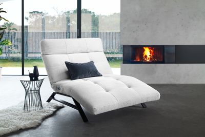 KAWOLA Relaxliege AMERIVA motorisch Maxi Feincord weiß KAWOLA Relaxliege AMERIVA motorisch Maxi Feincord weiß