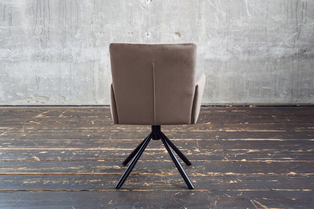 KAWOLA Esszimmerstuhl KYRA Drehstuhl Velvet taupe