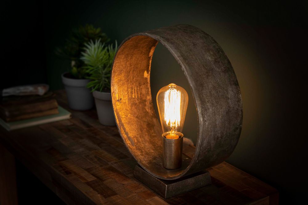 KAWOLA Tischleuchte MESSINA Tischlampe Antike Nickel grau