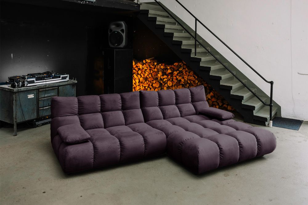 KAWOLA Sofa VIVIEN Ecksofa Velvet purple