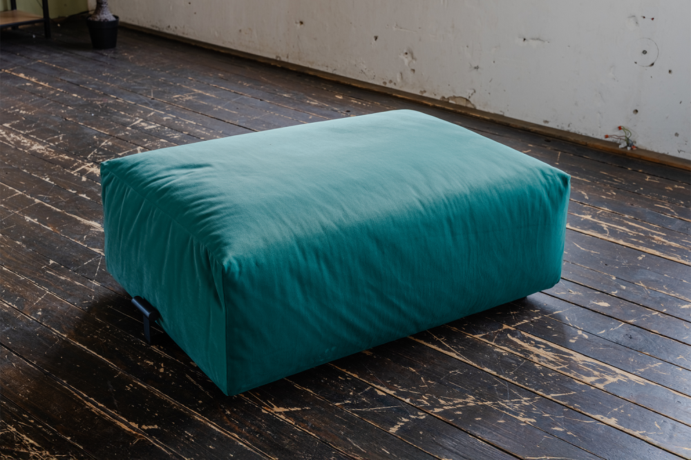 KAWOLA Sitzelement MIA Hocker Velvet grün