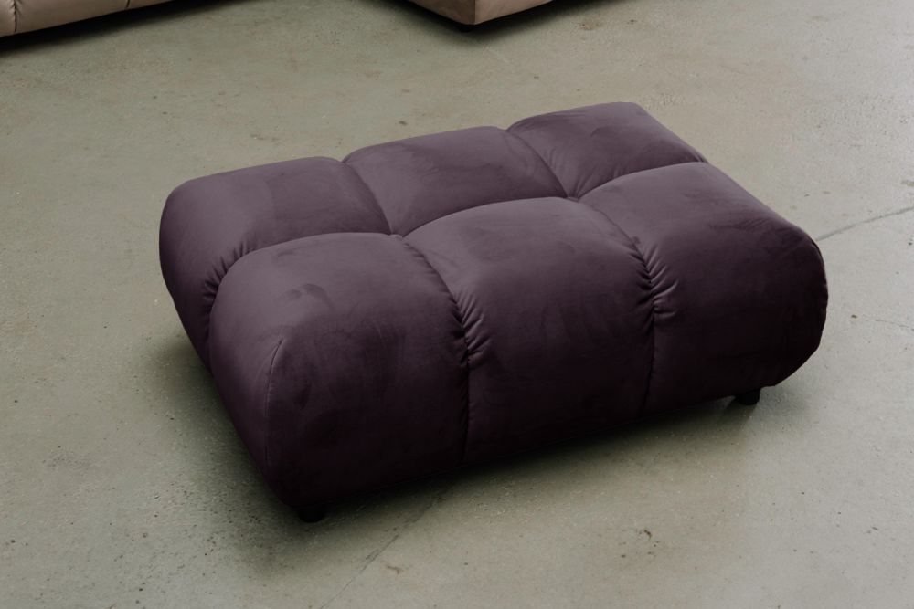 KAWOLA Polsterhocker VIVIEN Hockerbank Velvet purple