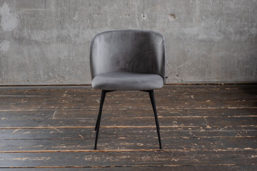 B-Ware KAWOLA Stuhl LENA Esszimmerstuhl Velvet grau