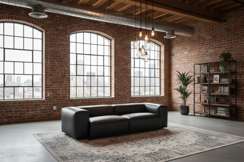 KAWOLA Sofa CELESTE 4-Sitzer Lederfaserstoff schwarz