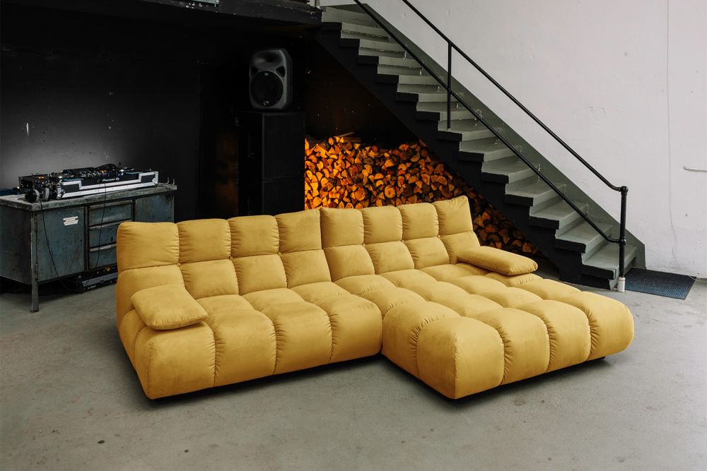 KAWOLA Sofa VIVIEN Ecksofa Velvet curry
