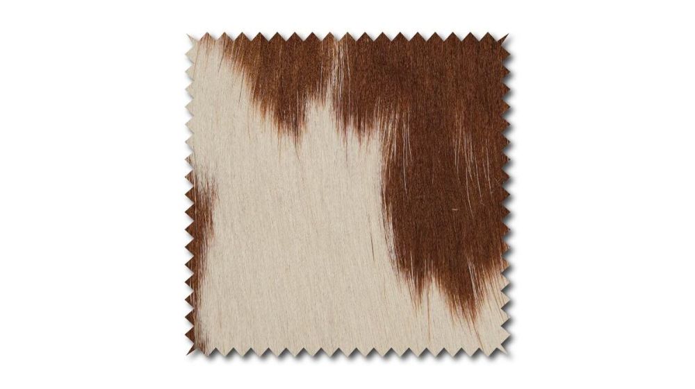 KAWOLA Stoffmuster Leder white and brown cowhide 10x10cm