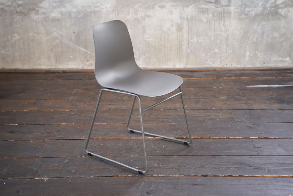 B-Ware KAWOLA Stuhl DENNIS Esszimmerstuhl Kunststoff grau