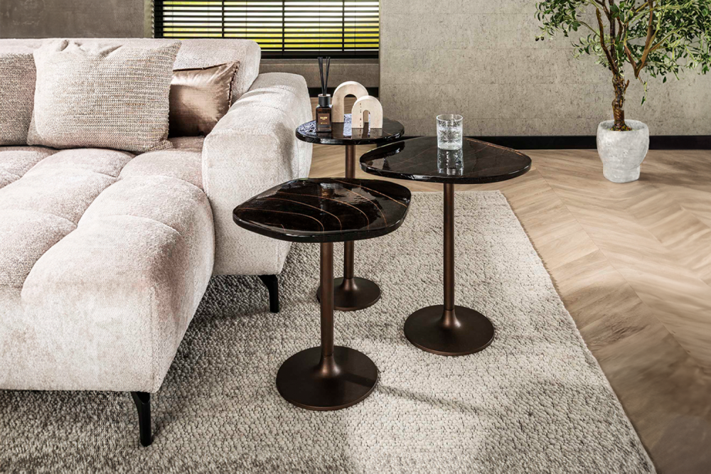 KAWOLA Beistelltisch DARI S Glas kupfer