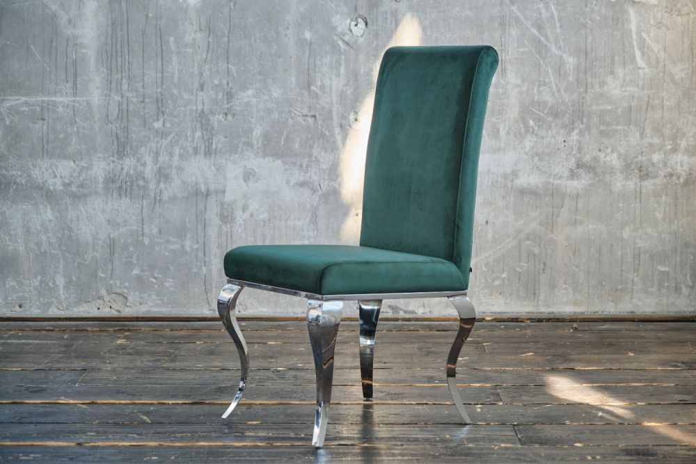 KAWOLA Stuhl LEIA Esszimmerstuhl Barock Velvet grün