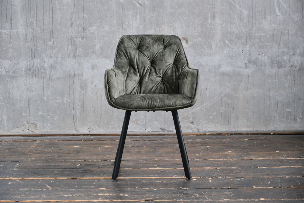 KAWOLA Stuhl XINA Esszimmerstuhl Velvet moosgrün